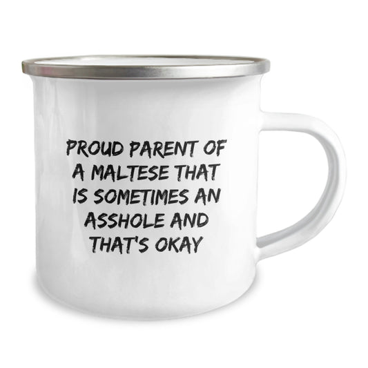 Funny Maltese Dog Camping Mug Gifts for Proud Parents Birthday Unique Unique Gifts from Family - Image 2