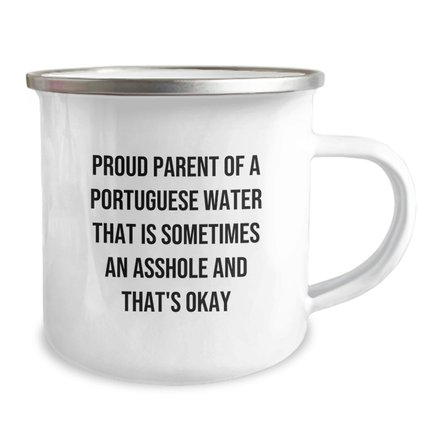 Funny Portuguese Water Dog Camping Mug Gift for Proud Parents and Graduates - Image 2