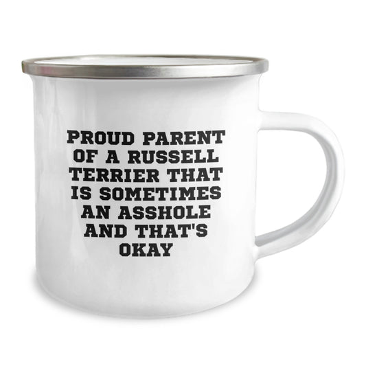 Funny Russell Terrier Dog Gifts from Men to Graduation Unique Gifts for Friends and Family Camping Mug with Proud Parent Quote - Image 2