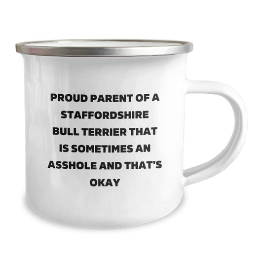 Funny Staffordshire Bull Terrier Dog Gifts for Men - Proud Parent Mug - Camping Graduation Unique Gifts from Family - Image 2