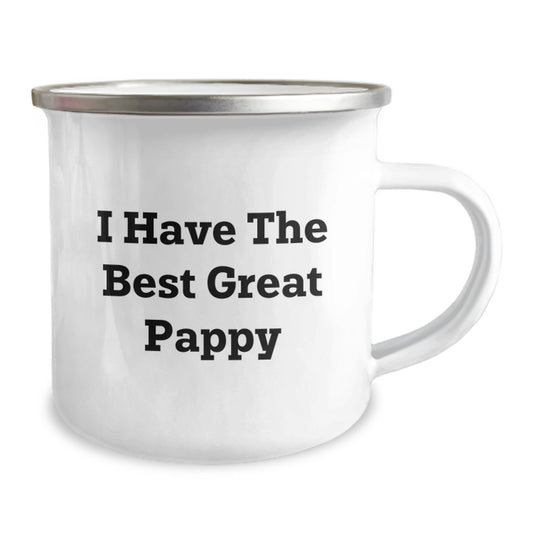 Funny Pappy Gifts from Friends - I Have The Best Great Pappy Camping Mug for Pappy Graduation Unique - Stainless Steel with Enamel Finish - Image 2