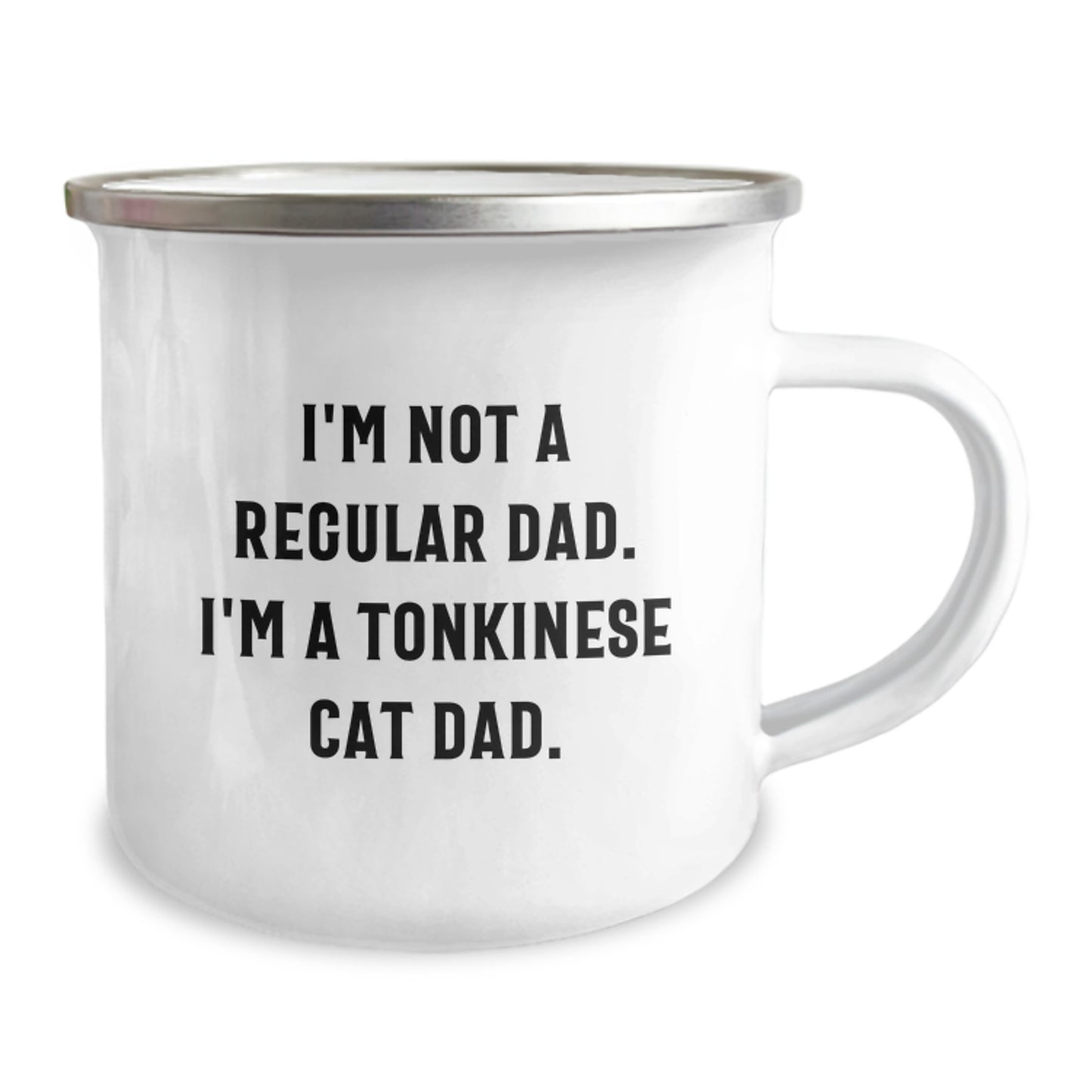 Gifts from Mom for Tonkinese Cat Dad, Funny Graduation Unique Gifts for Men, Stainless Steel Camping Mug with Quote, I'm Not A Regular Dad. I'm A Tonkinese Cat Dad. - Image 2