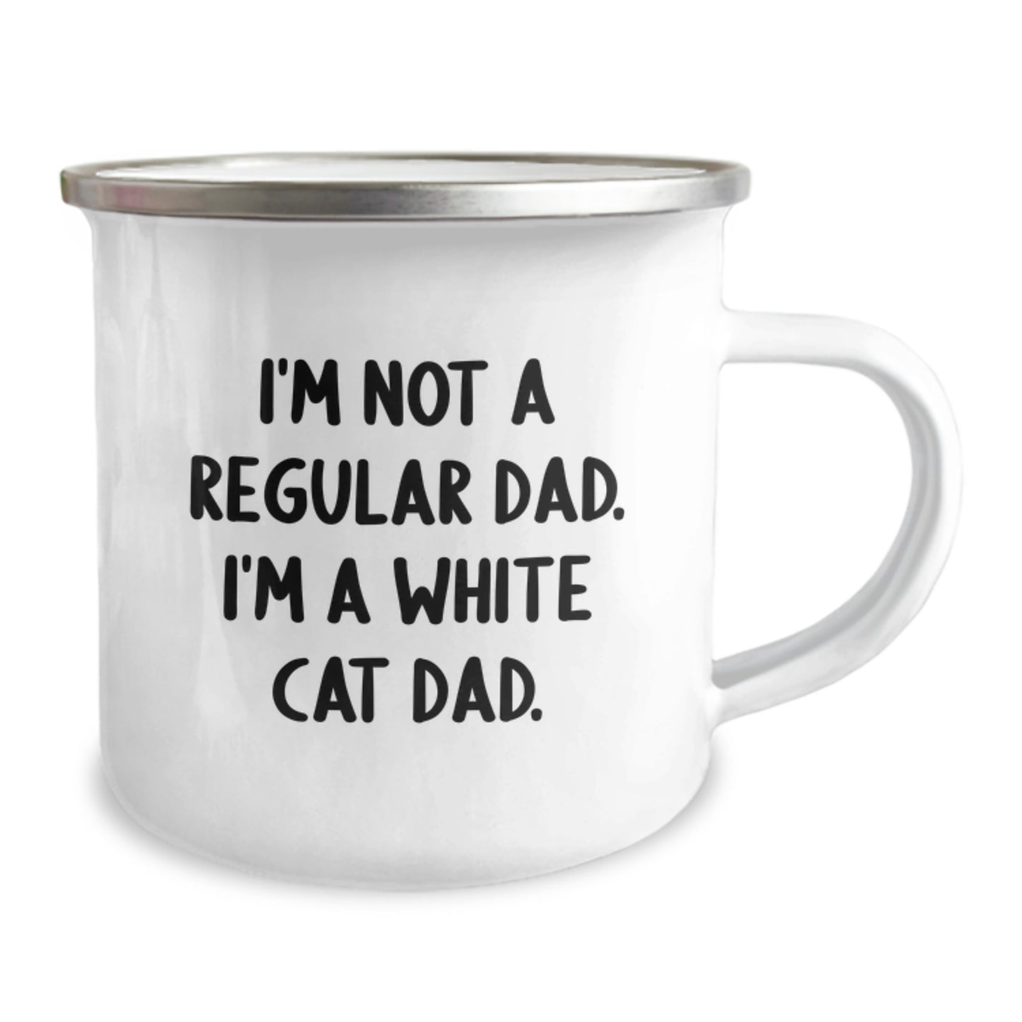 Funny White Cat Camping Mug Gifts for White Cat Lovers - Christmas Unique Gifts from Dad to Son - I'm Not A Regular Dad - Image 2