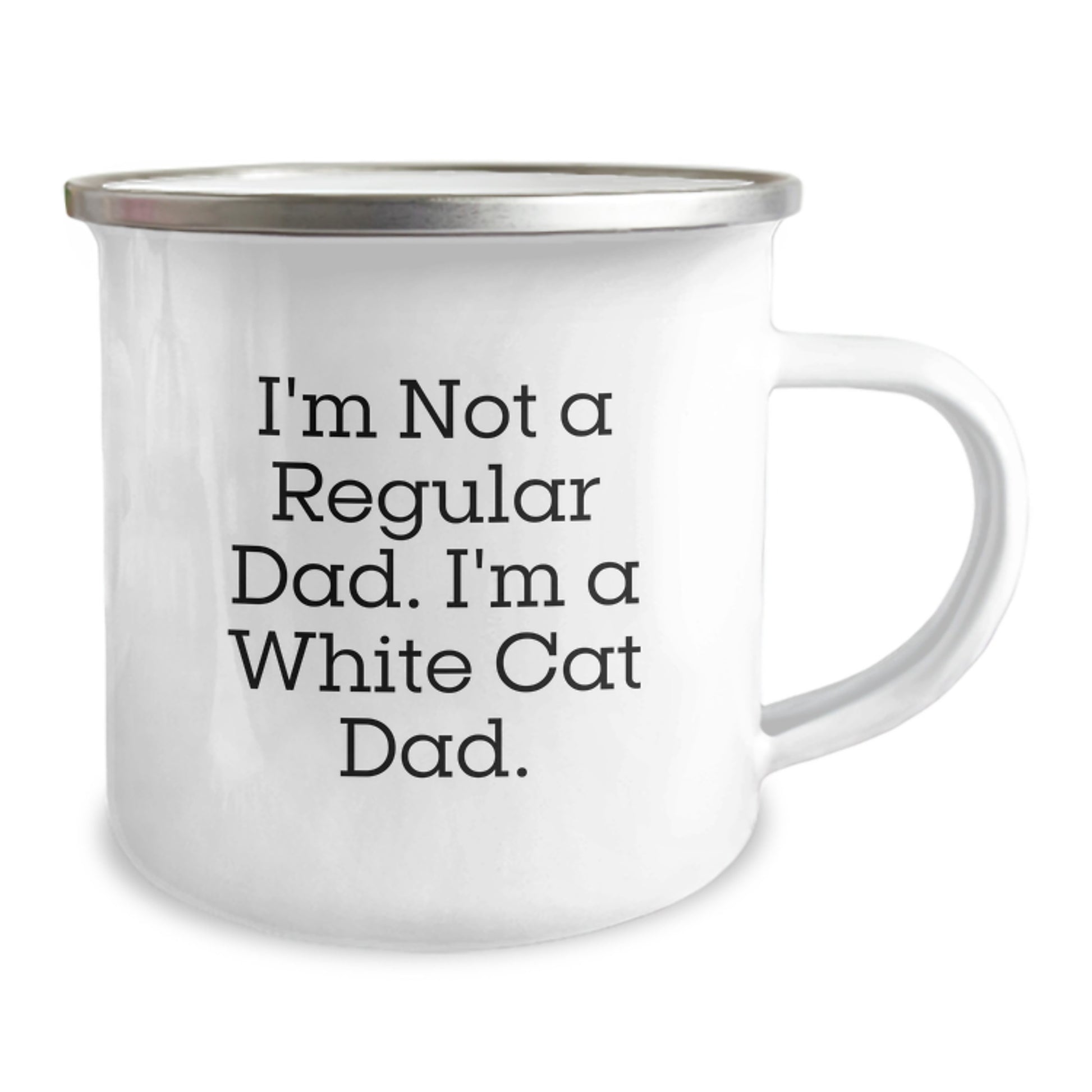 Funny White Cat Dad Stainless Steel Camping Mug, Unique Gifts from Dad to White Cat Lover, Christmas Unique Gifts for Men, Women, Friends, Family, and Coworkers - Image 2