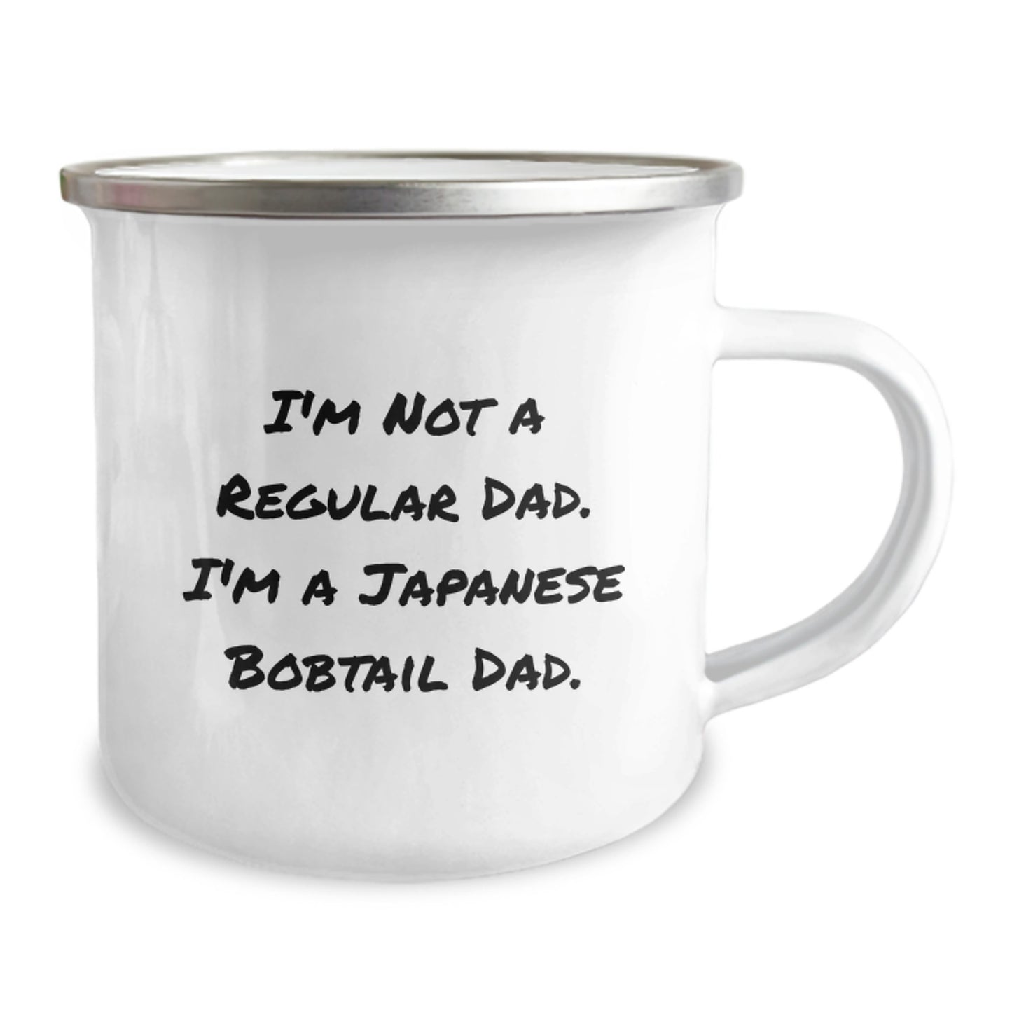 Japanese Bobtail Cat Lover Camping Mug, Funny Quote I'm Not A Regular Dad, Unique Christmas Unique Gifts for Japanese Bobtail Cat Enthusiasts, Dad Gifts from Son, Daughter, Friends, Family - Image 2