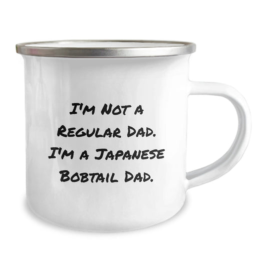 Japanese Bobtail Cat Lover Camping Mug, Funny Quote I'm Not A Regular Dad, Unique Christmas Unique Gifts for Japanese Bobtail Cat Enthusiasts, Dad Gifts from Son, Daughter, Friends, Family - Image 2