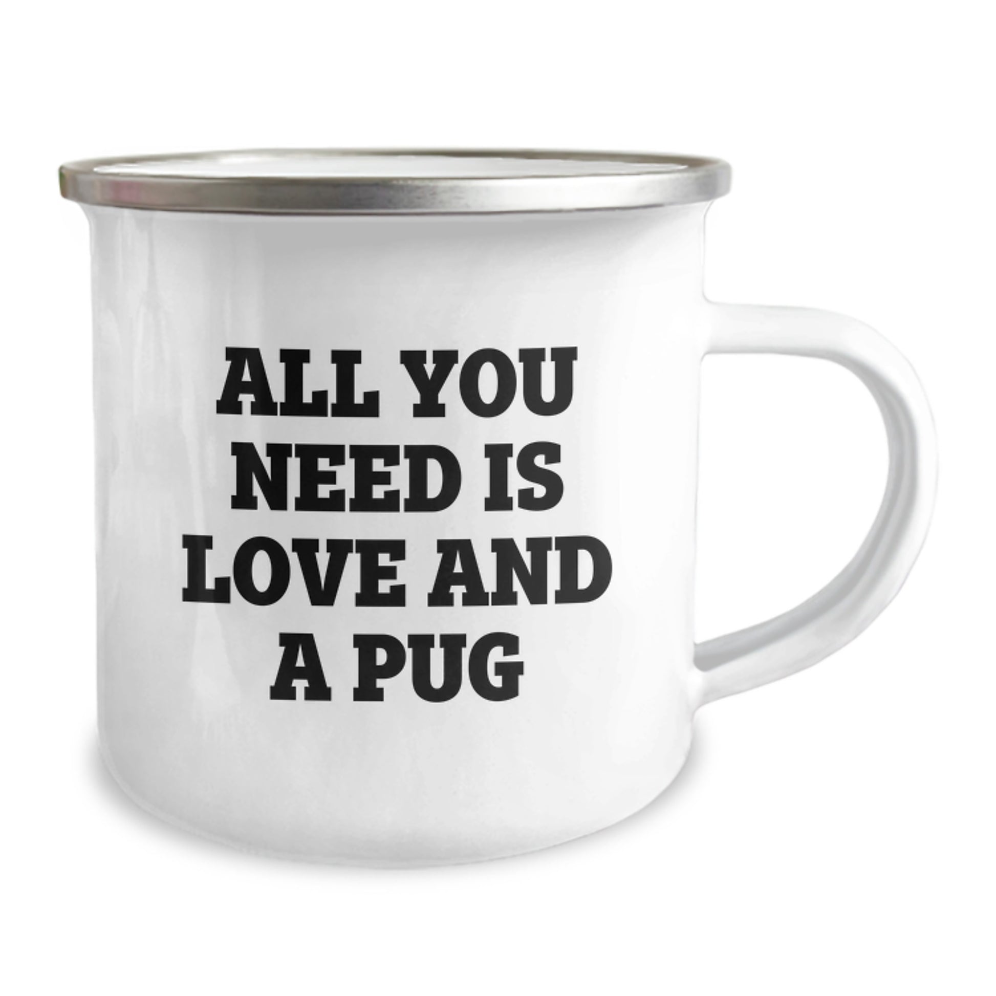 Pug Dog Lover Gifts from Friends for Pug Dog Lovers, Funny Camping Mug, All You Need Is Love And A Pug Christmas Unique - Image 2