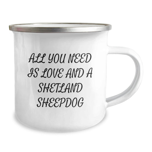 Funny Shetland Sheepdog Camping Mug Gifts from Friends for Men Women Family - Image 2