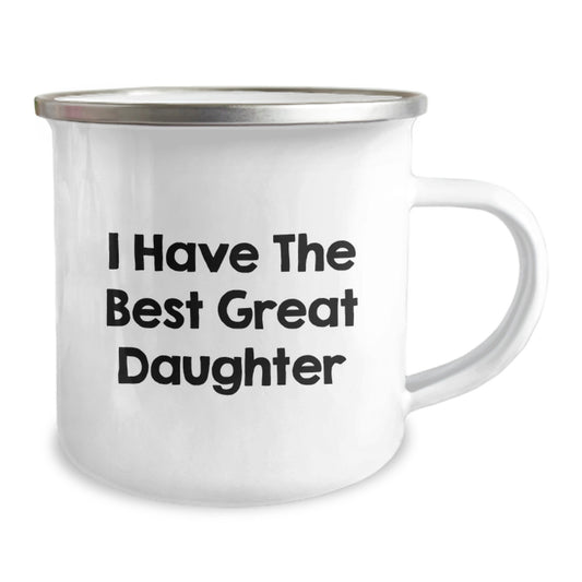 Funny Daughter Gifts, I Have The Best Great Daughter Valentine's Unique Gifts from Mom, 12 Oz Stainless Steel Camping Mug for Daughter - Image 2