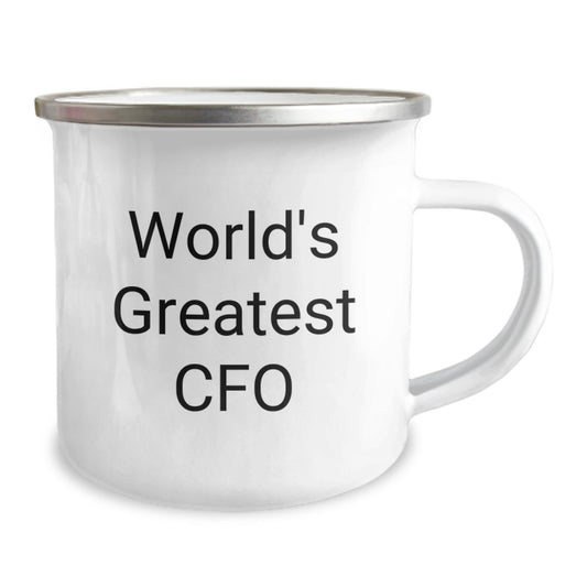 CFO Gifts from Men - Funny Quote - 'World's Greatest CFO' Camping Mug, Perfect for Valentine's Unique Gifts - Image 2