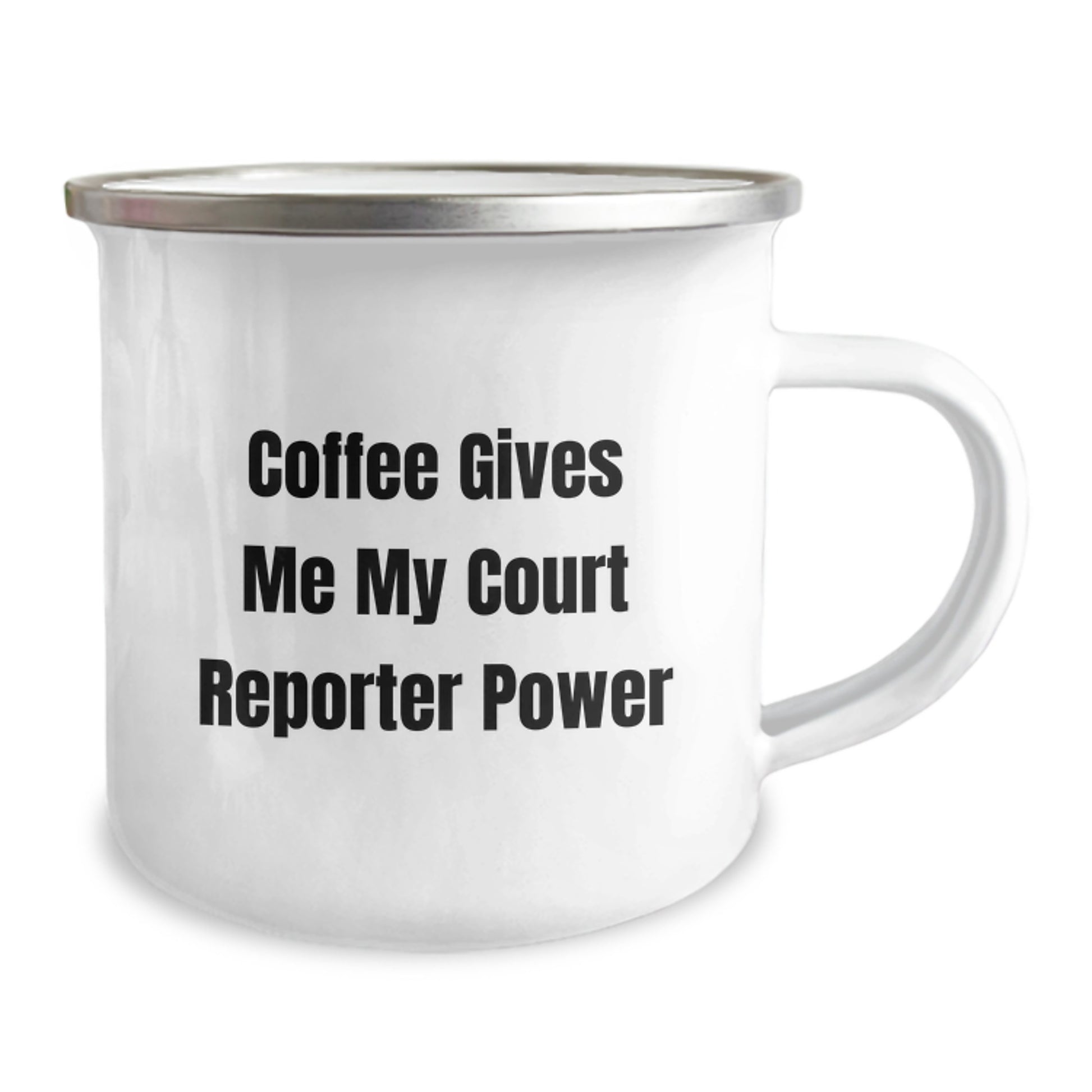 Funny Court Reporter Gifts for Men - Coffee Gives Me My Court Reporter Power - Unique Camping Mug for Court Reporters Graduation - Image 2