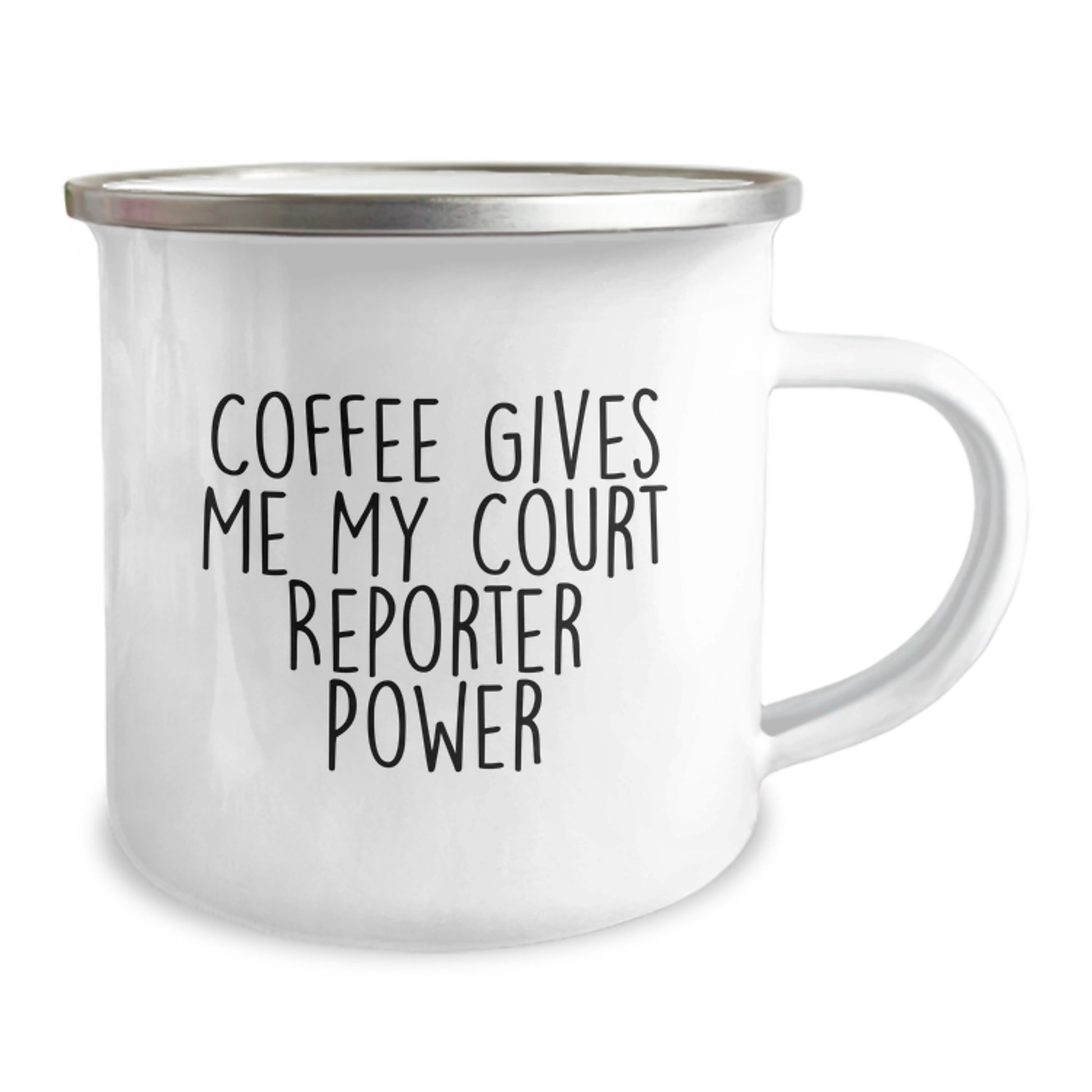 Funny Court Reporter Camping Mug, Coffee Gives Me My Court Reporter Power, Gifts from Friends to Court Reporter for Graduation Unique Gifts - Image 2