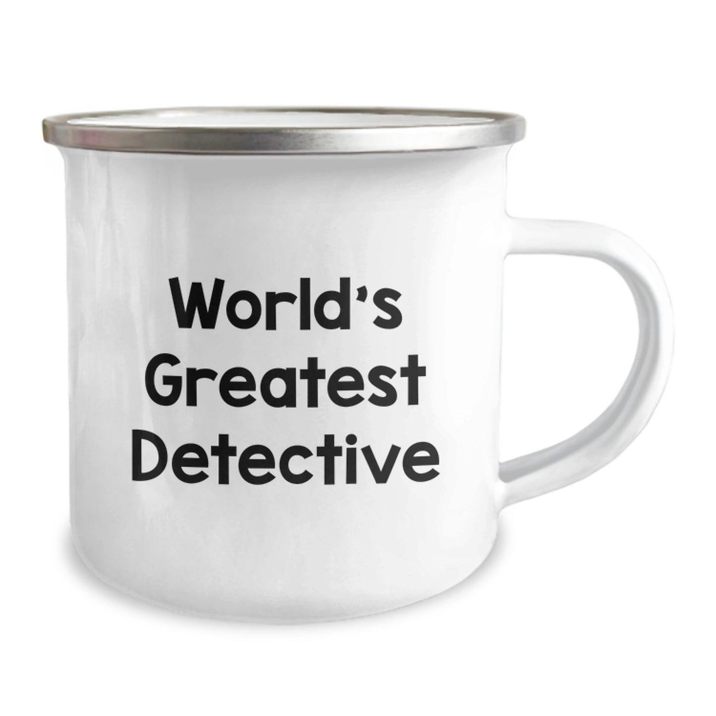 Funny 'World's Greatest Detective' Gifts from Friends to Detective Men on Valentine's Unique Camping Mug - Image 2