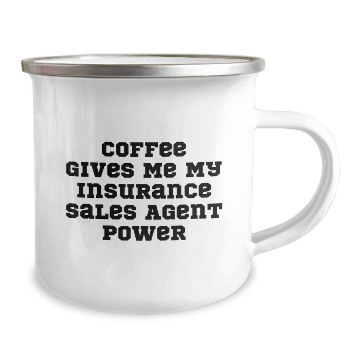 Funny Insurance Sales Agent Gifts for Birthday, Unique Camping Mug Coffee Lover, Funny Quote 'Coffee Gives Me My Insurance Sales Agent Power' Gifts from Family to Friends - Image 2
