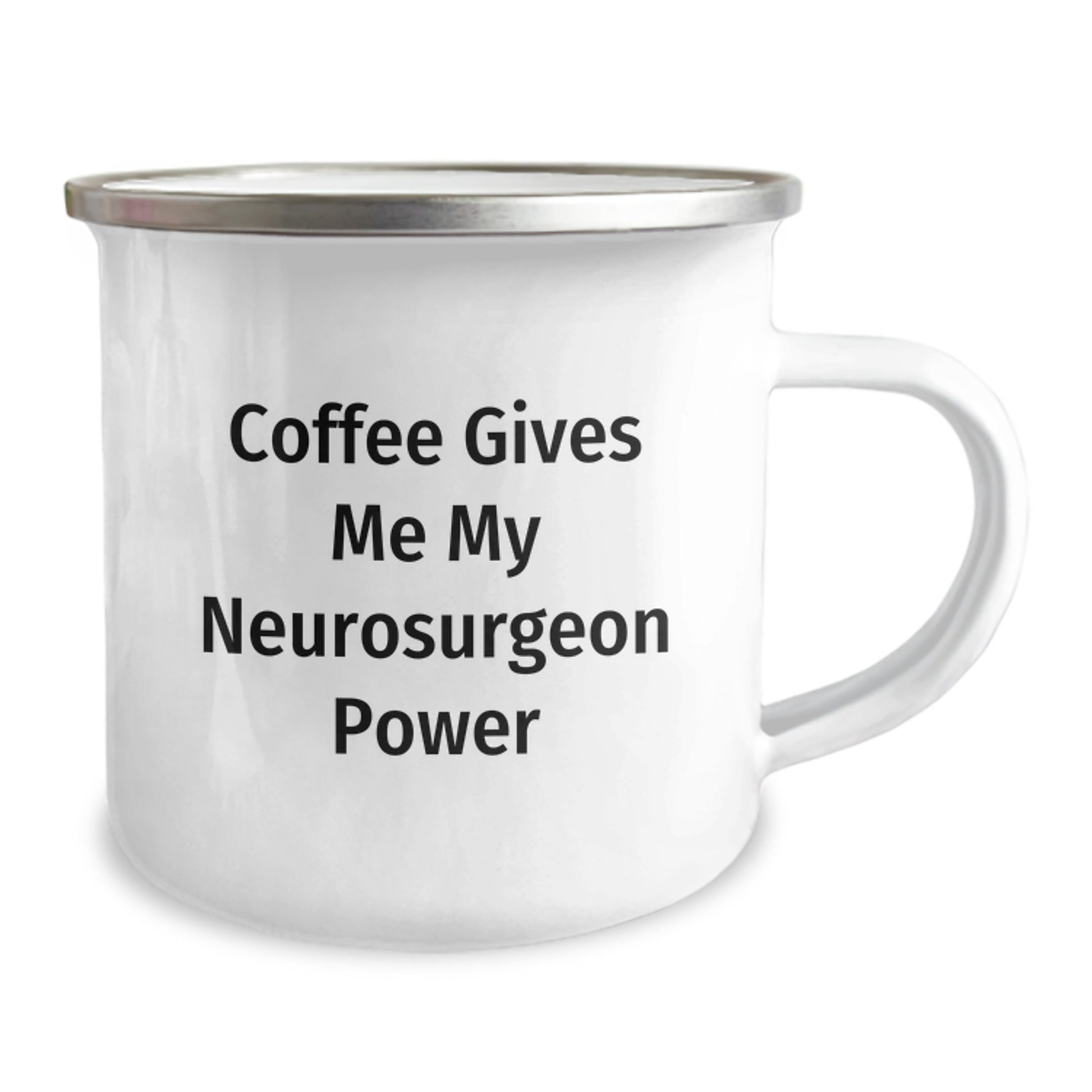 Funny Neurosurgeon Gifts for Men from Friends - Coffee Gives Me My Power Camping Mug, Graduation Unique Gifts, 12 oz Stainless Steel - Image 2