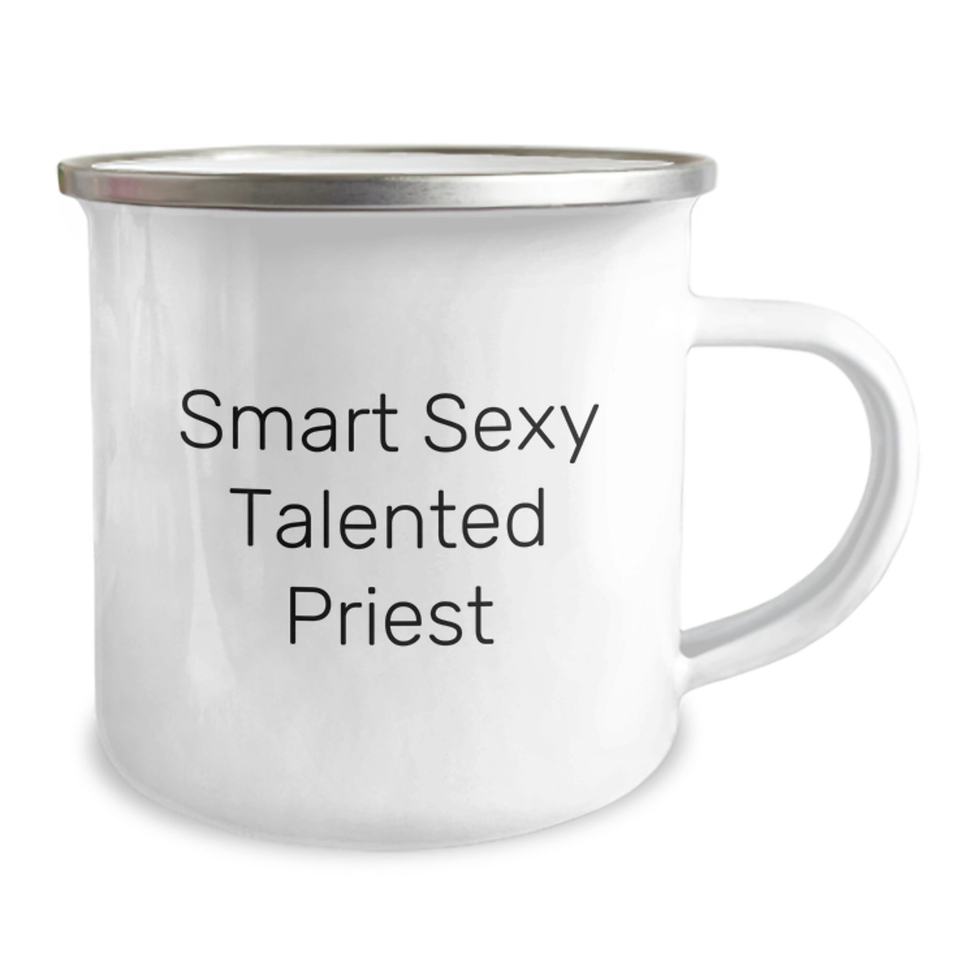 Funny Smart Sexy Talented Priest Gifts for Priest, Camping Mug for Graduation Unique Gifts, Stainless Steel Enamel Finish - Image 2
