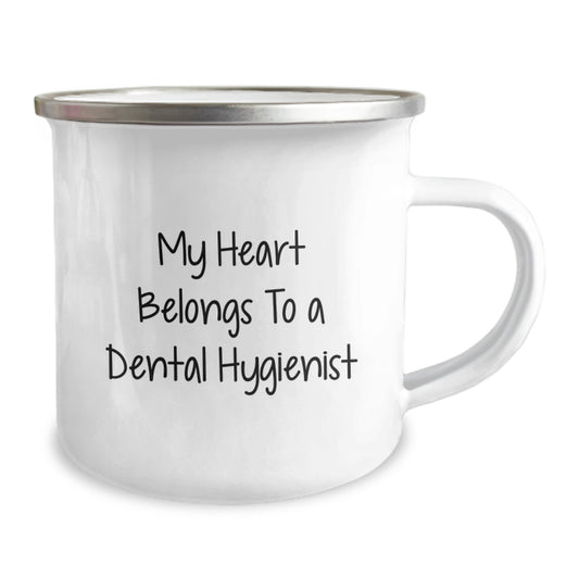 Funny Gifts for Dental Hygienist, Unique Camping Mug My Heart Belongs To A Dental Hygienist, Birthday Unique Gifts for Women - Image 2