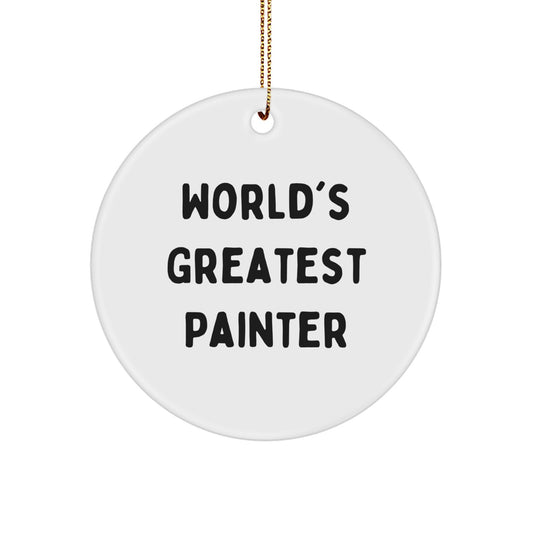 Funny Painter Circle Ornament Gifts from Family for World's Greatest Painter Christmas - Image 1