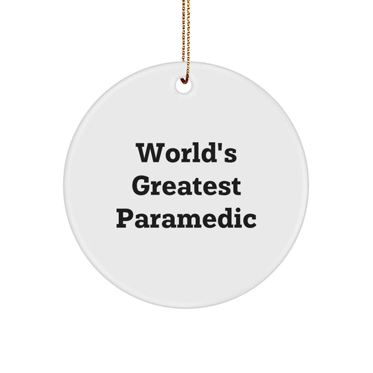 Funny Rescue Worker Gifts for Men, Rescue Worker Christmas Unique Gifts from Men, 'World's Greatest Rescue Worker' Circle Ornament - Image 1