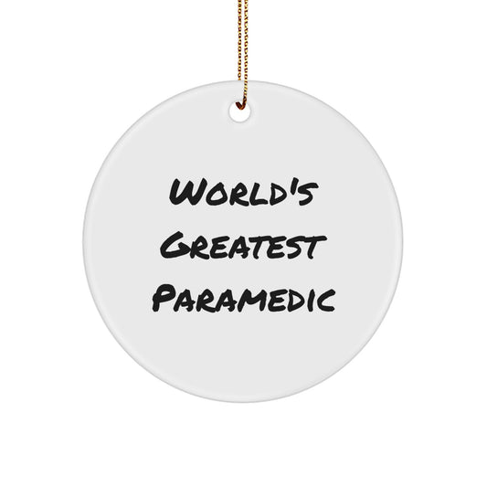Funny Rescue Worker Gifts, World's Greatest Rescue Worker Quote, Rescue Worker Christmas Circle Ornament, Gifts from Men, Gifts for Rescue Worker - Image 1