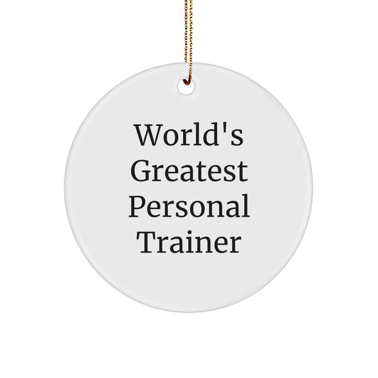 Funny Personal Trainer Gifts from Friends for Men - World's Greatest Personal Trainer Circle Ornament for Christmas Unique Decorations - Image 1