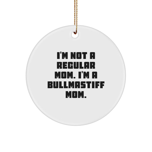 Bullmastiff Dog Lover Gifts from Family for Bullmastiff Mom, Funny Circle Ornament, Christmas Unique Decorations - Image 1