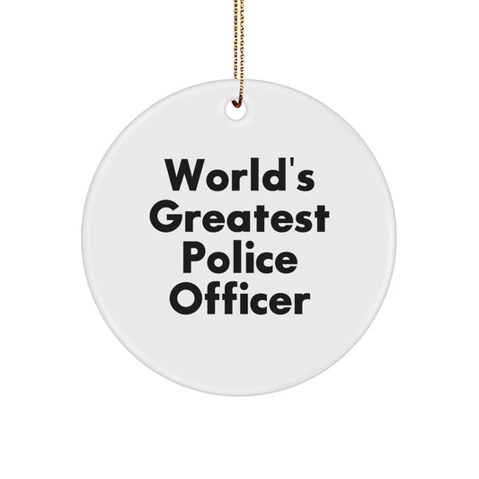 Funny Police Officer Circle Ornaments for Christmas Unique Gifts from Friends and Family - Image 1