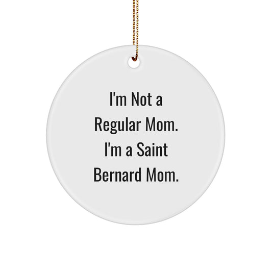 Funny Saint Bernard Mom Christmas Ornament for Friends Novelty Gift - Image 1
