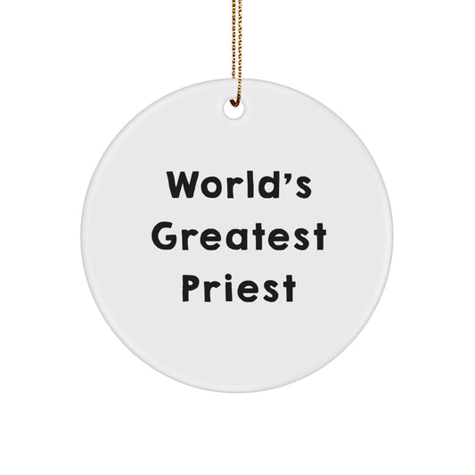 Funny Inspirational Gifts for Priest from Friends - World's Greatest Priest Christmas Ornaments - Image 1