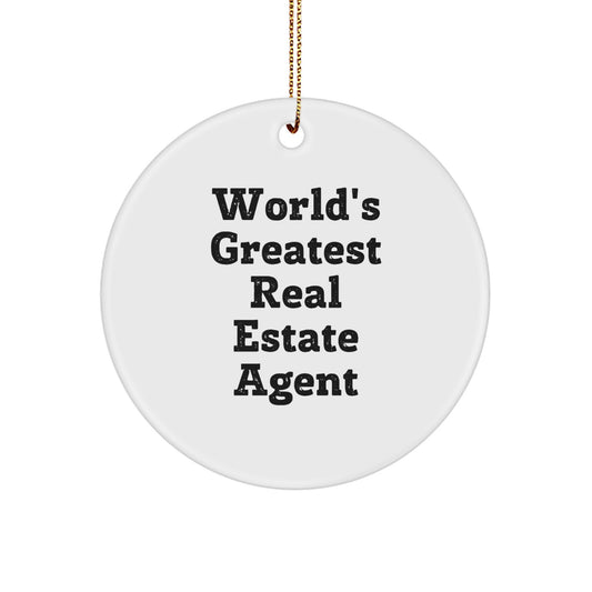 Funny Real Estate Agent Gifts from Men, Unique Circle Ornament for Real Estate Agent Friends, Christmas Unique Gifts - Image 1