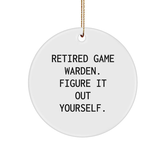 Funny Game Warden Gifts from Friends for Christmas Unique Ornaments Circle Shaped - Image 1