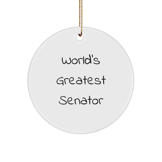 Playful Christmas Ornament Gift for Friends - World's Greatest Senator - Image 1