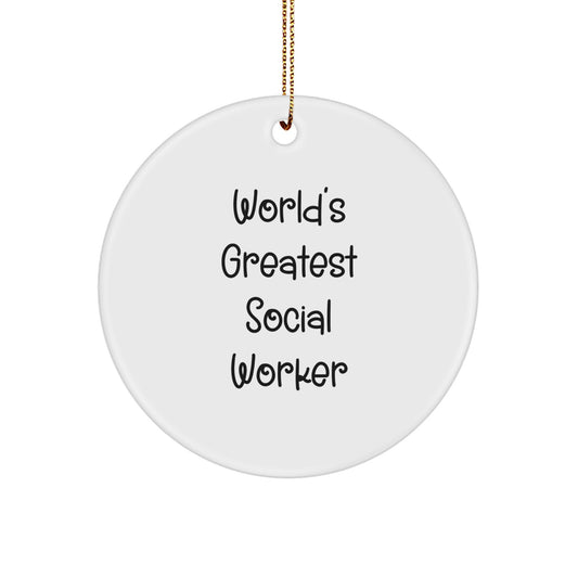 Gifts from Family for World's Greatest 'I'm the Ultimate Social Worker' Christmas Circle Ornament - Image 1