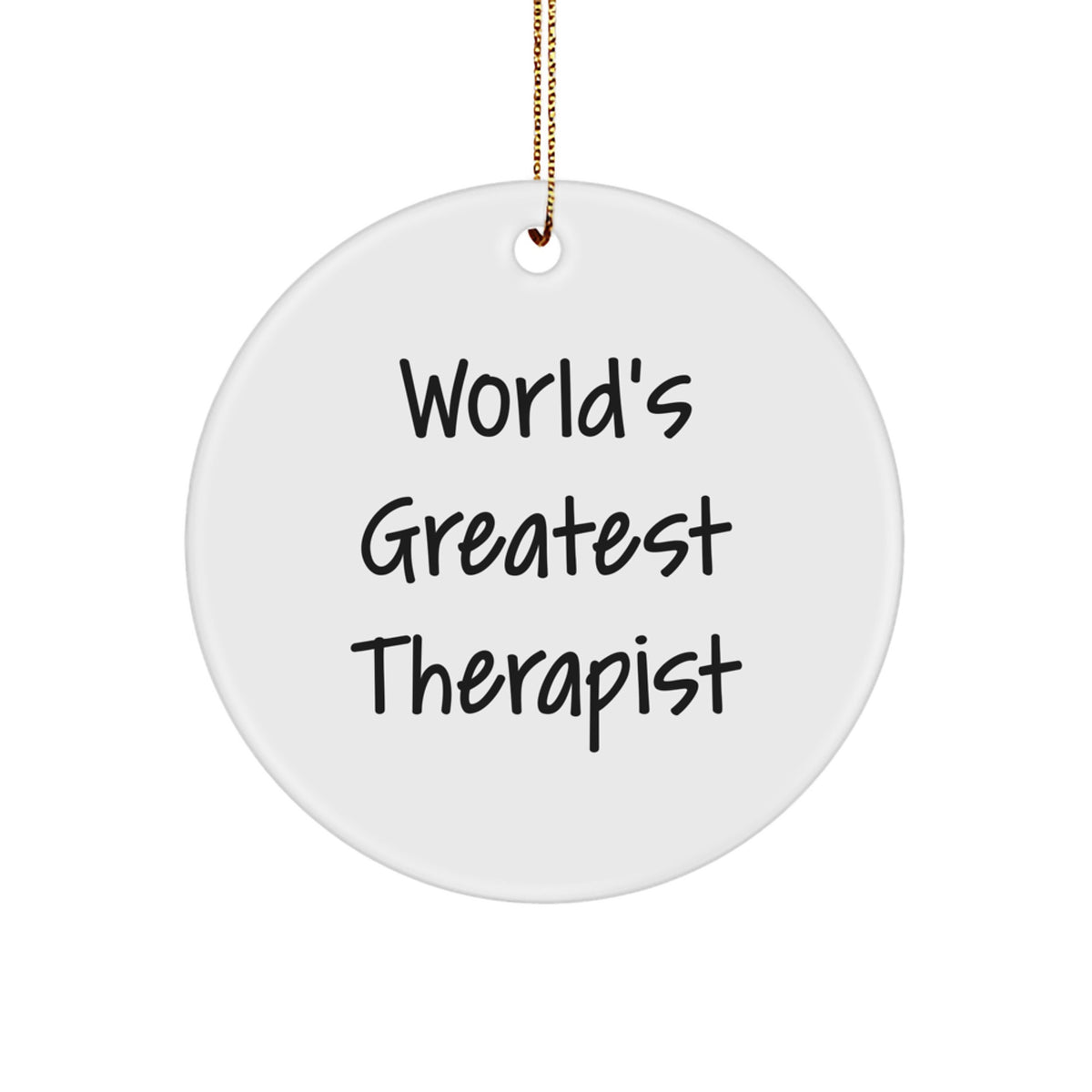 Funny World's Greatest Therapist Circle Ornament Gifts for Therapist, Christmas Unique Gifts from Friends to Family - Image 1