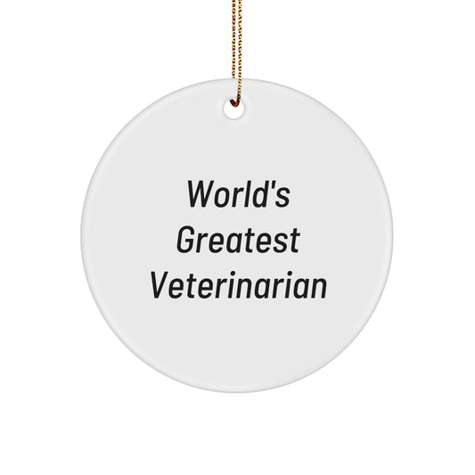 Funny World's Greatest Veterinarian Christmas Ornament Gifts from Friends to Veterinarian Men, Unique Circle Ornament for Veterinarian Office Decor, Veterinarian Humor - Image 1