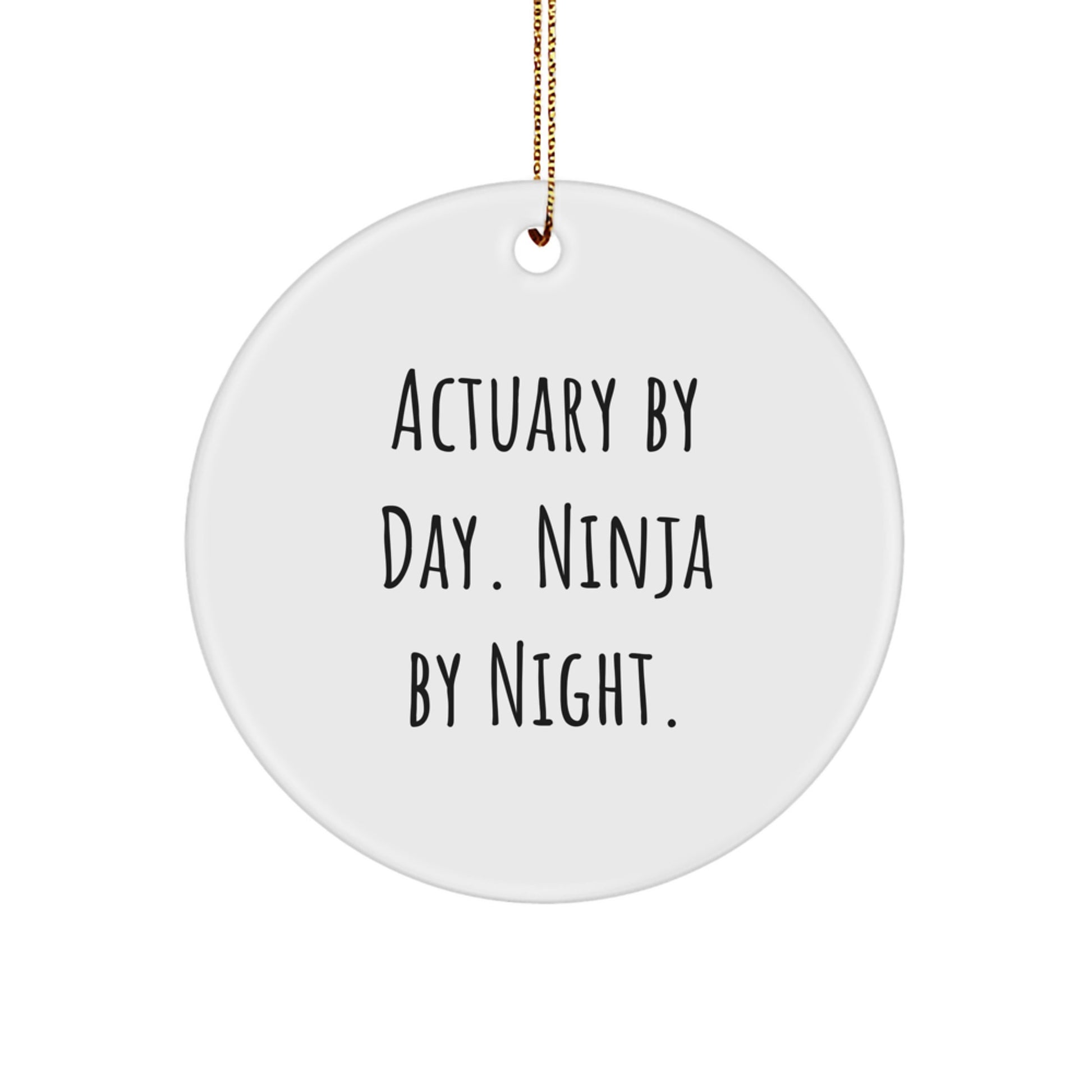 Funny Actuary Gifts from Friends, Christmas Circle Ornament for Actuary By Day Ninja By Night, Unique Christmas Unique Gifts - Image 1