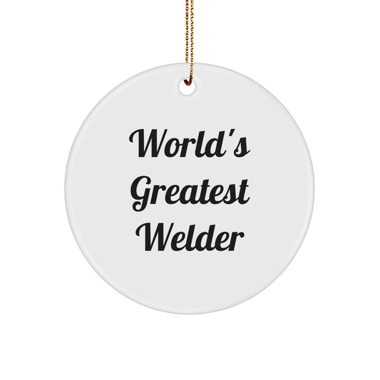Christmas Gift for Teens World's Greatest Welder Circle Ornament - Image 1