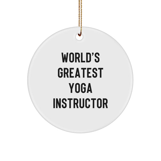 Funny Yoga Instructor Quotes Circle Ornament Gifts from Friends for Yoga Instructor Christmas Unique Decor - Image 1