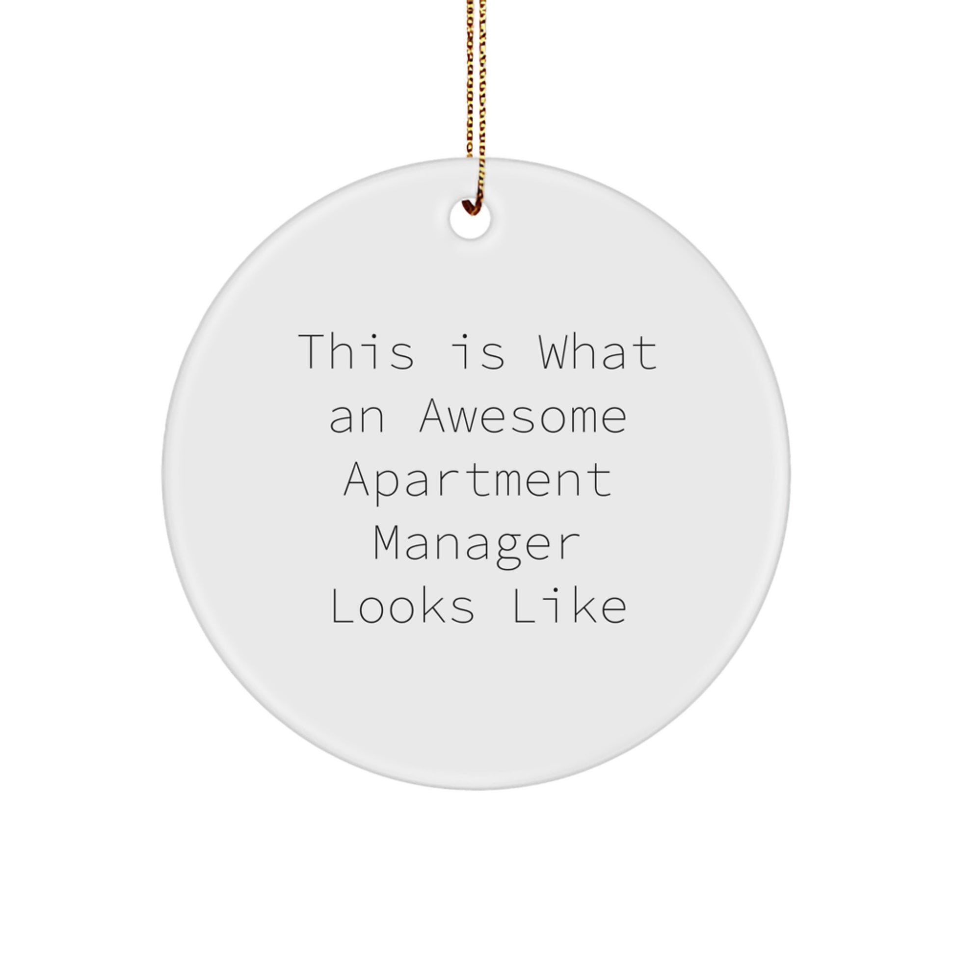 Funny Apartment Manager Gifts for Men, 'This Is What An Awesome Apartment Manager Looks Like', Circle Ornament, Christmas Unique Gifts from Friends - Image 1