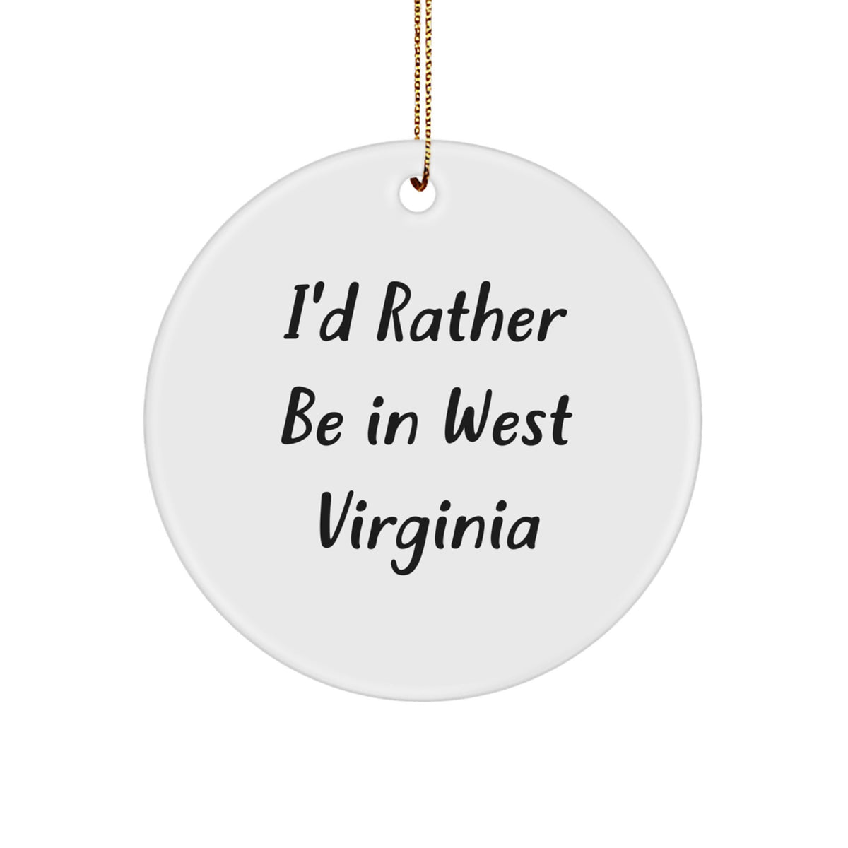 Playful West Virginia Circle Christmas Ornament Novelty Gift for Friends - Image 1