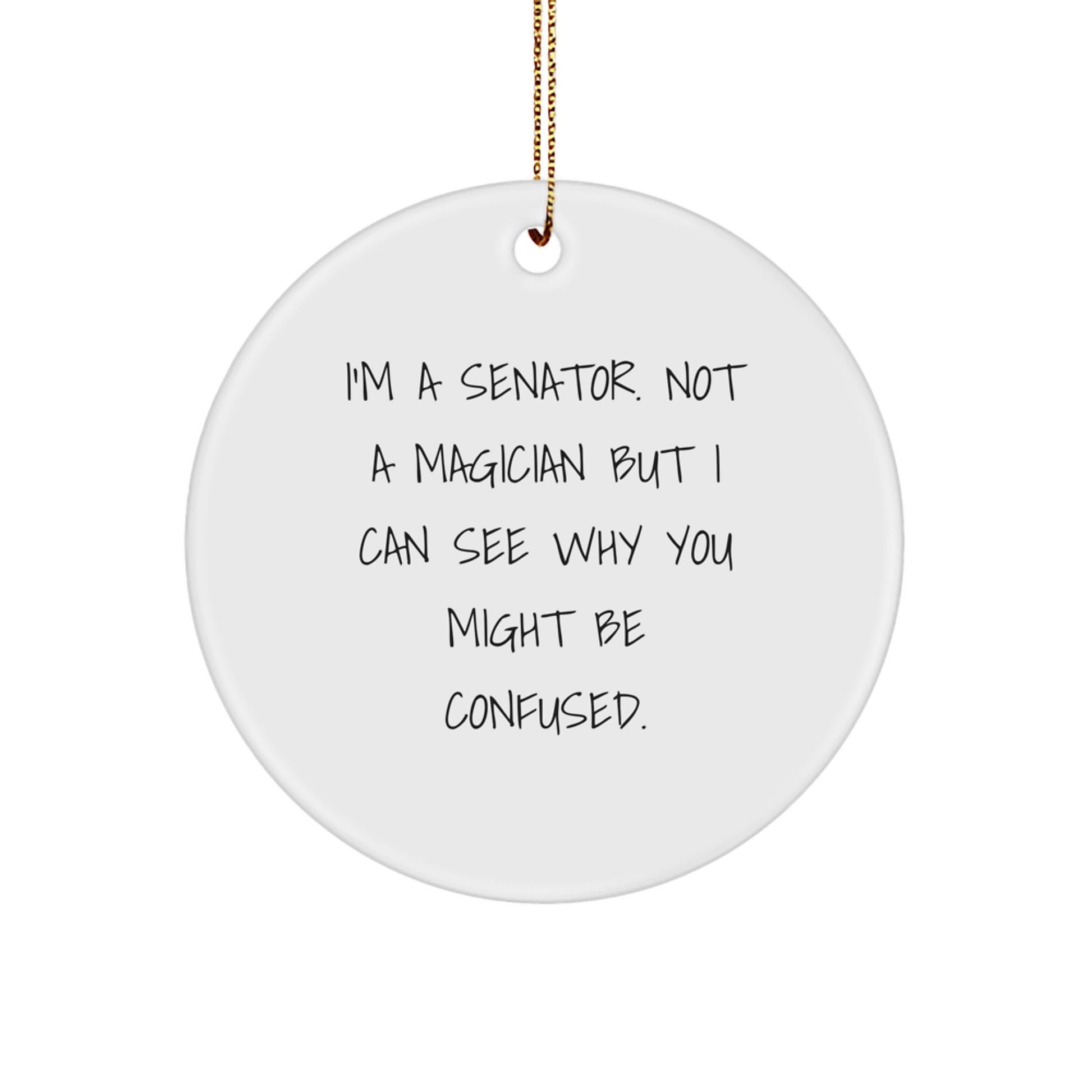 Funny Senator Christmas Circle Ornament Gifts from Friends for Senator Men - Image 1
