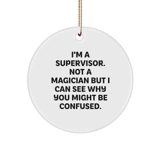 Funny Supervisor Christmas Circle Ornament Gifts for Supervisor Friends Family Colleagues from Friends - Image 1