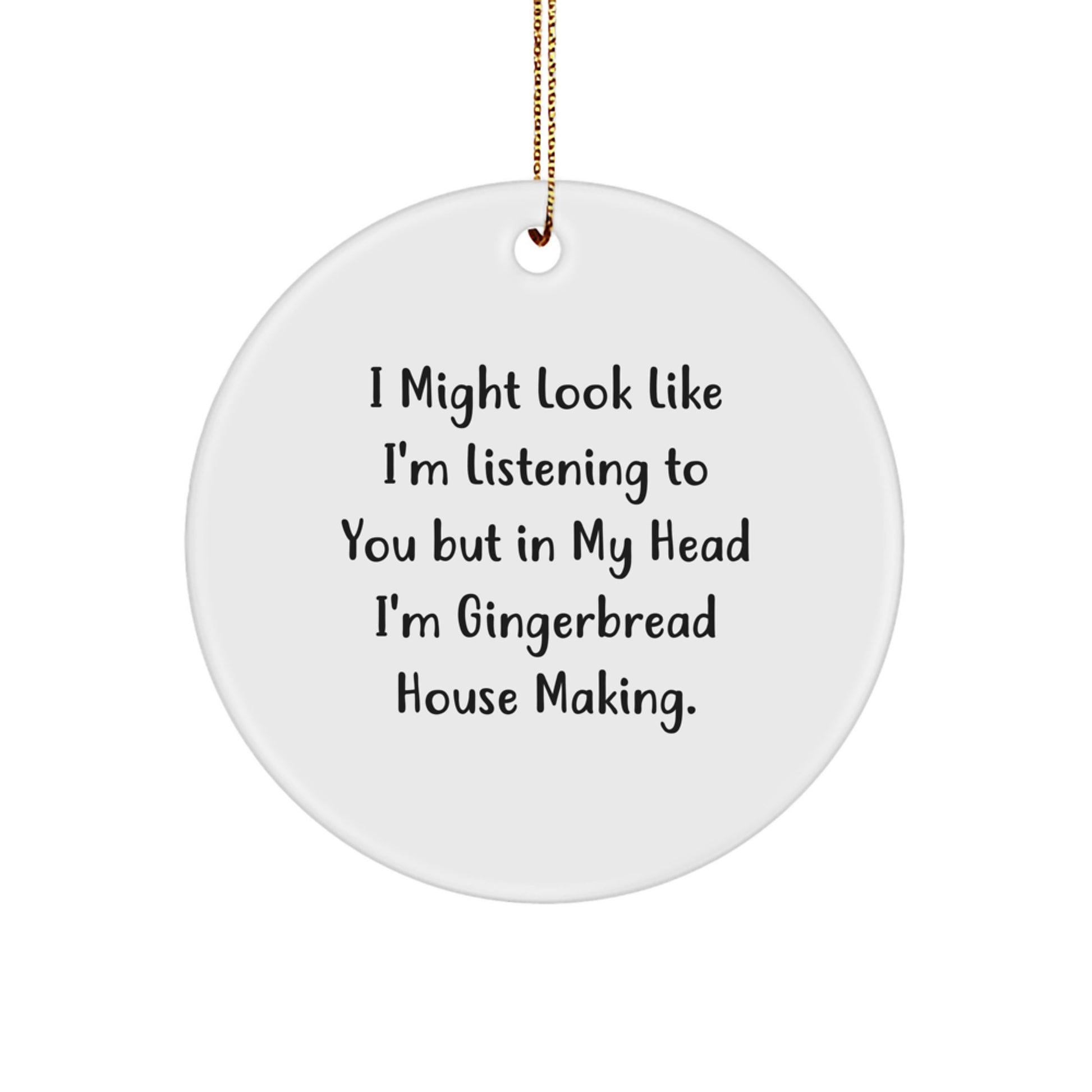 Funny Gingerbread House Making Gifts for Friends from Men, Cute Circle Ornaments for Christmas Unique Gifts - Image 1