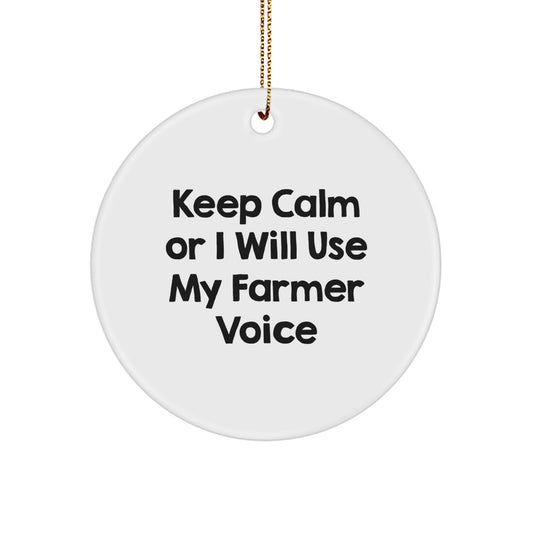 Funny Farmer Christmas Circle Ornament Gifts from Men to Friends - Image 1