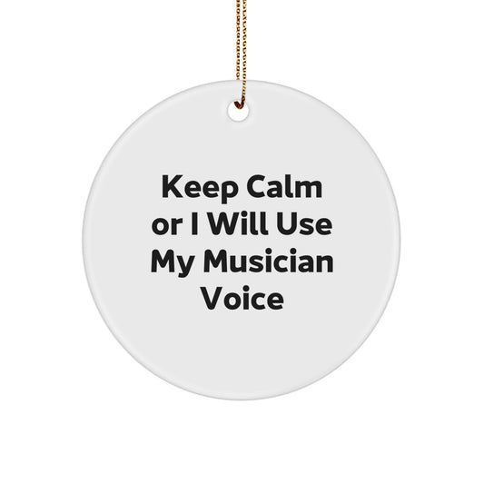 Musician Christmas Circle Ornament Funny Keepsake Gifts for Musician Friends and Family from Men or Women - Image 1