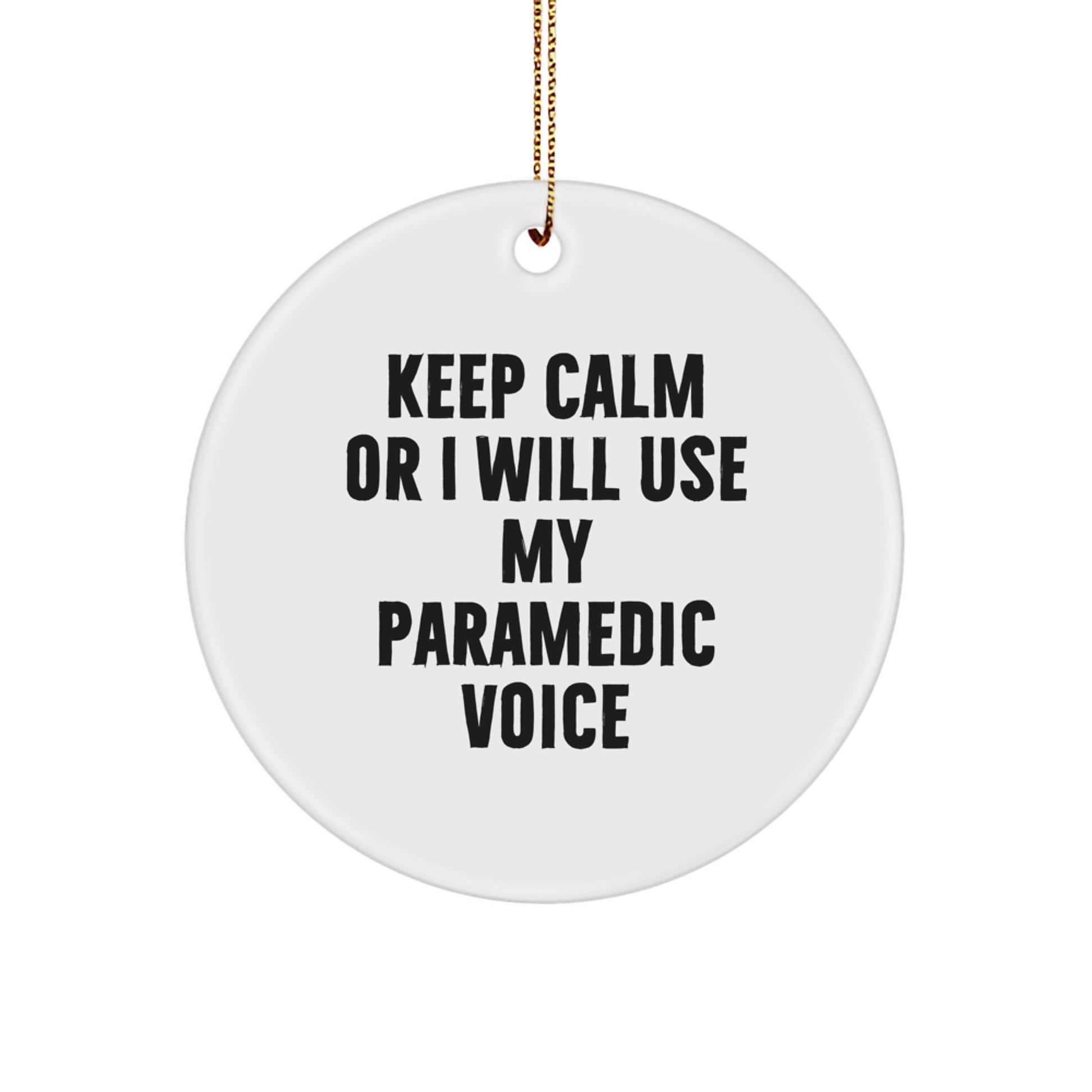 Funny Rescue Worker Gifts from Friends for Rescue Workers, Circle Ornament Keep Calm, Christmas Unique Rescue Worker Circle Ornaments - Image 1