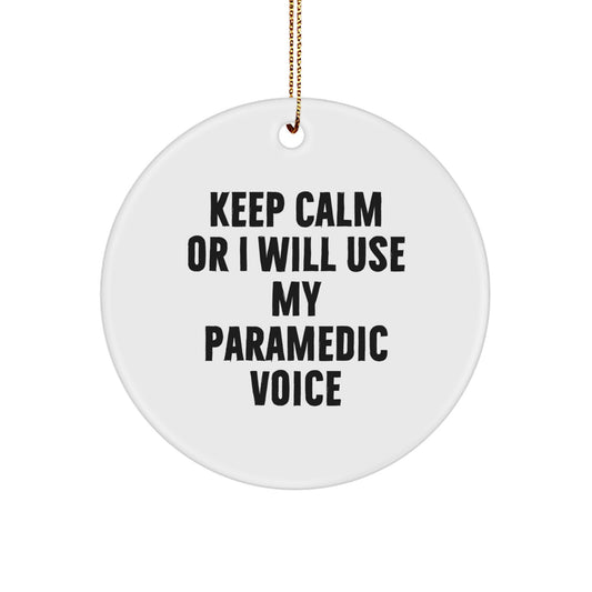 Funny Rescue Worker Gifts from Friends for Rescue Workers, Circle Ornament Keep Calm, Christmas Unique Rescue Worker Circle Ornaments - Image 1