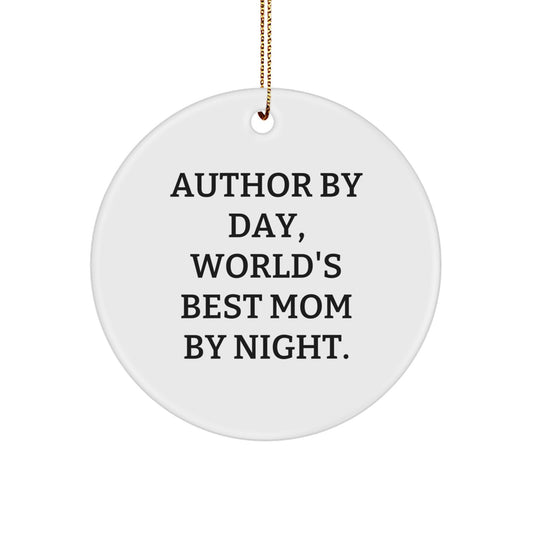 Author Circle Ornament Funny Quote Gifts from Men to Author at Christmas - Image 1
