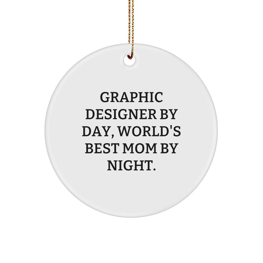 Gifts from Family for Graphic Designer, Funny Circle Ornament, Christmas Unique Gifts - Image 1