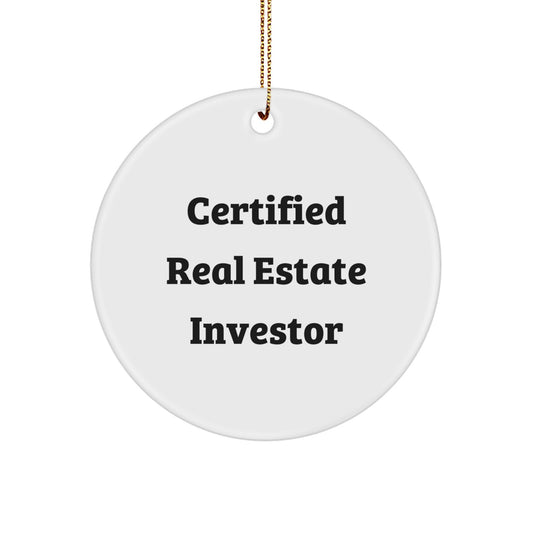Real Estate Investor Gifts from Friends - Funny Certified Real Estate Investor Circle Ornament for Christmas Unique Gifts for Real Estate Investors - Image 1
